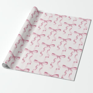 Papier Cadeau Bébé à ruban rose ou Baby Shower, fête d'anniversa