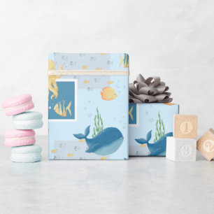 Papier Cadeau Bébé bleu Bébé bleu sous l'eau