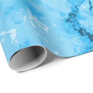Papier Cadeau Bébé bleu marbre texture look