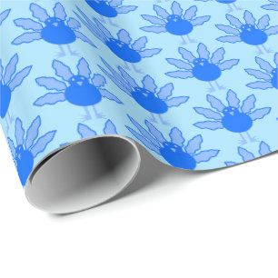Papier Cadeau Bébé bleu mignon garçon Thanksgiving Turquie modèl