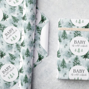 Papier Cadeau Bébé c'est froid baby shower d'hiver de la forêt e