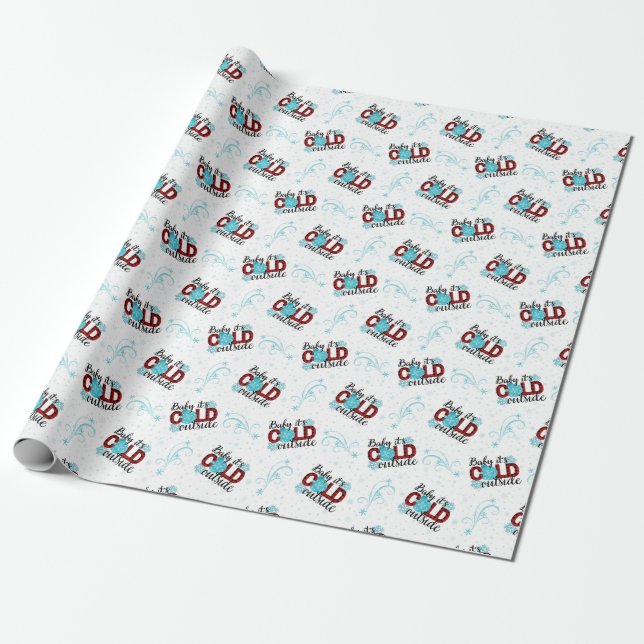 Papier Cadeau Bébé c'est froid papier d'emballage extérieur (Déroulé)