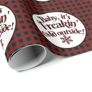 Papier Cadeau Bébé c'est Noël extérieur froid de plaid de