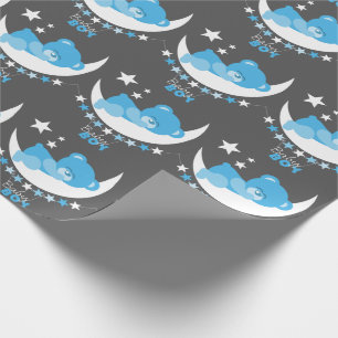 Papier Cadeau Bébé couché garçon Teddy ours sur le Motif de la l