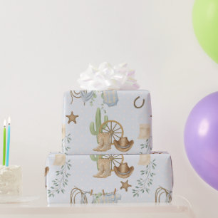Papier Cadeau Bébé Cowboy de l'Ouest Sauvage