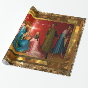 Papier Cadeau Bébé de visite Jésus (30 pieds)
