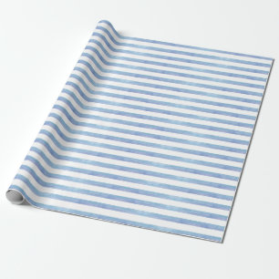 Papier Cadeau Bébé Garçon Bleu Bande Baby shower papier envelopp