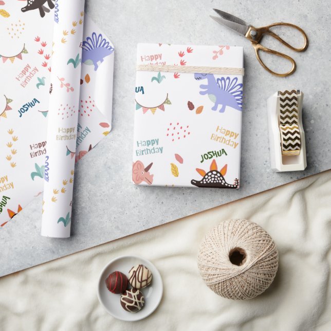 Papier Cadeau Bébé garçon Dinosaur anniversaire (Artisanat)