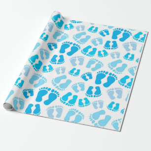 Papier Cadeau Bébé garçon pieds de bébé