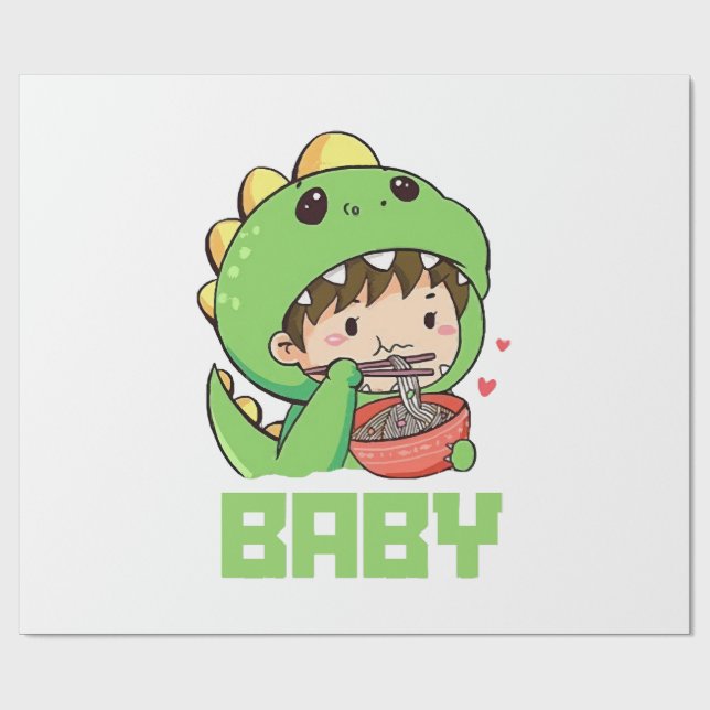 Papier Cadeau bébé godzilla (Plat)