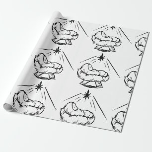 Papier Cadeau Bébé Jésus en papier enveloppant