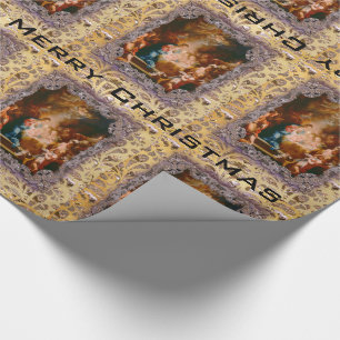 Papier Cadeau Bébé Jésus né pour sauver victorien