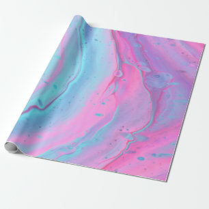 Papier Cadeau Bébé mélange de peinture pastel bleu et rose