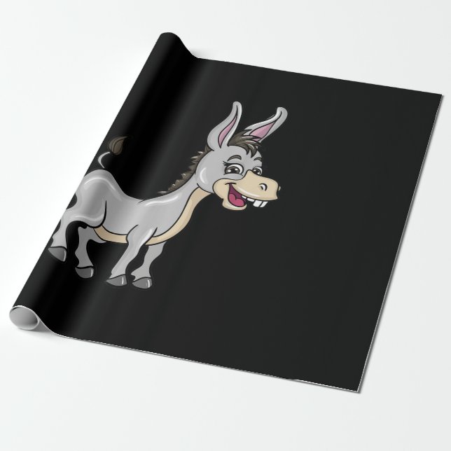 Papier Cadeau Bébé mignon âne | Cadeaux d'amoureux d'animaux mig (Déroulé)