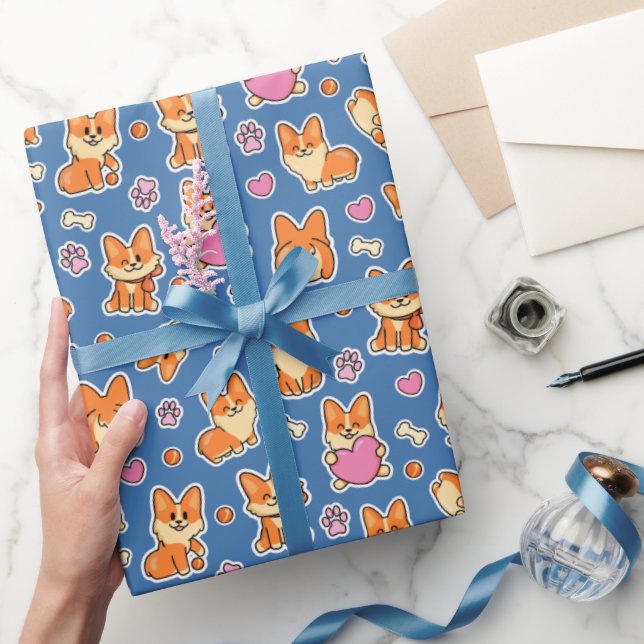 Papier Cadeau Bébé mignon Corgi Motif de chien (Cadeaux)