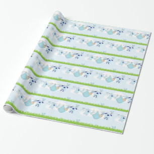 Papier Cadeau Bébé mignon ligne de vêtements pour garçon