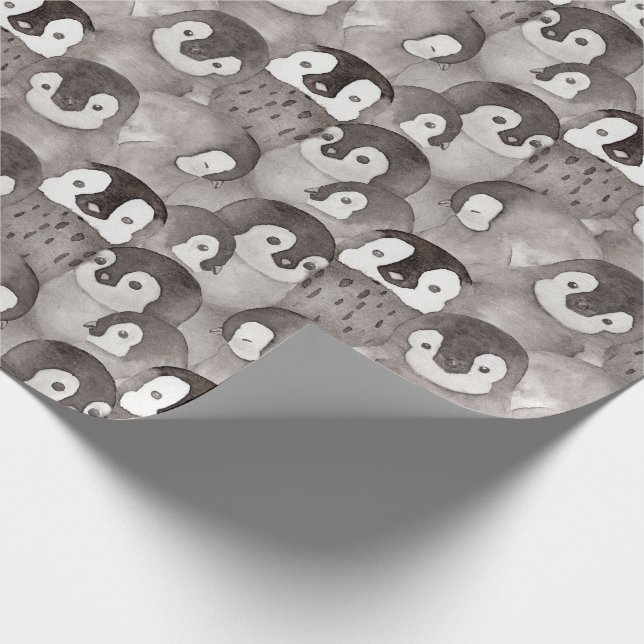 Papier Cadeau Bébé mignon pingouins Motifs enfants (Coin)