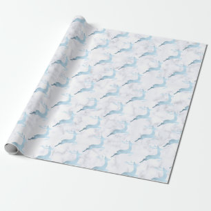 Papier Cadeau Bébé motif de Noël en marbre blanc