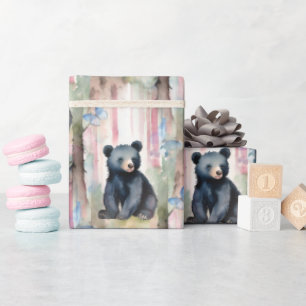 Papier Cadeau Bébé ours fille