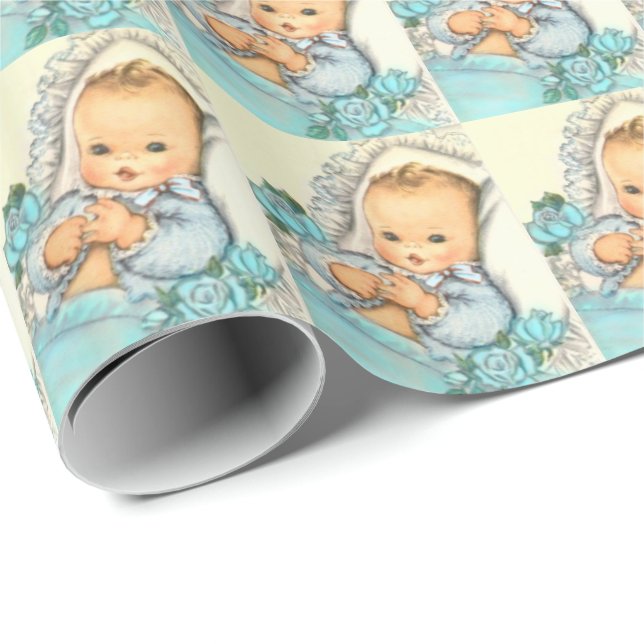 Papier Cadeau bébé, papier d'enveloppe de cadeau de BABY SHOWER (Coin rond)