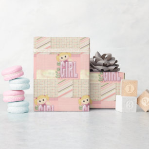 Papier Cadeau Bébé Poupée Patchwork Quilt