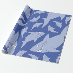 Papier Cadeau Bébé Shark mignonne 1er Anniversaire Papier d'enve