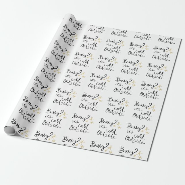 Papier Cadeau Bébé son papier d'emballage d'extérieur froid (Déroulé)