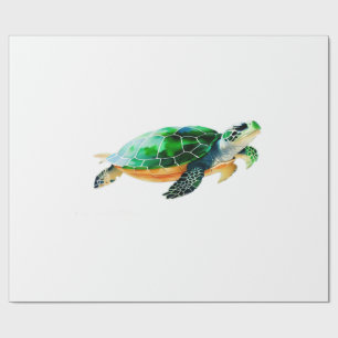 Papier Cadeau Bébé tortue de mer se dirigeant vers la mer