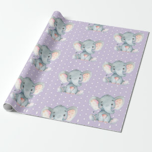 Papier Cadeau Bébée mauve et grise