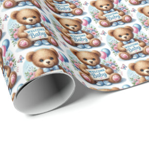 Papier Cadeau Bébés mignons garçons accueillent bébé