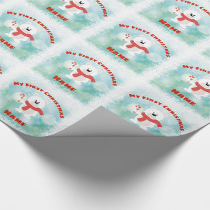 Papier Cadeau Bébés PREMIER CADEAU DE Noël Drôle Personnalisé