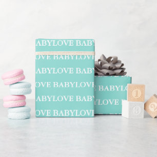 Papier Cadeau BÉBY & CO Baby Love Turquoise Blue Tiara Shower P