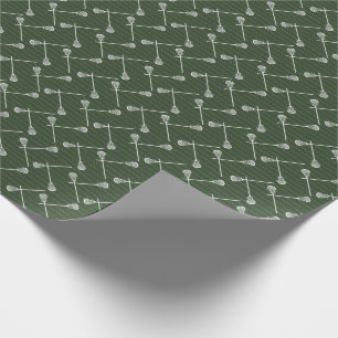 Papier Cadeau Bécasseaux blancs de crosse verte de forêt