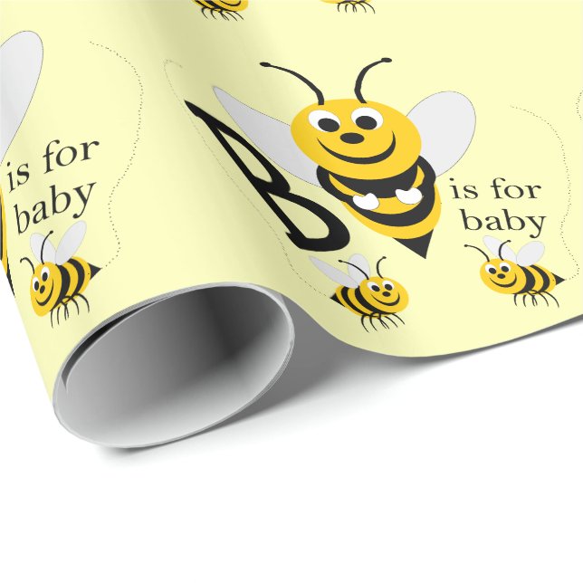 Papier Cadeau Bee Baby (Coin rond)