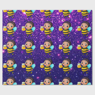 Papier Cadeau Bee Cute Charming Thème Inspiré