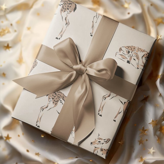 Papier Cadeau Beige de cerf vintage (Créateur téléchargé)