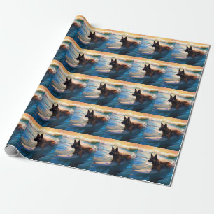 Papier Cadeau Belge Shepherd Beach Surf Peinture