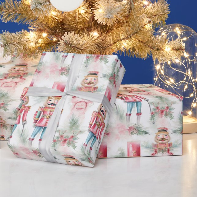 Papier Cadeau Belle Aquarelle Noisette de Noël (Vacances)