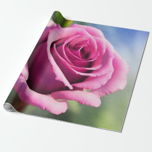 Papier Cadeau Belle aquarelle rose rose collection moderne