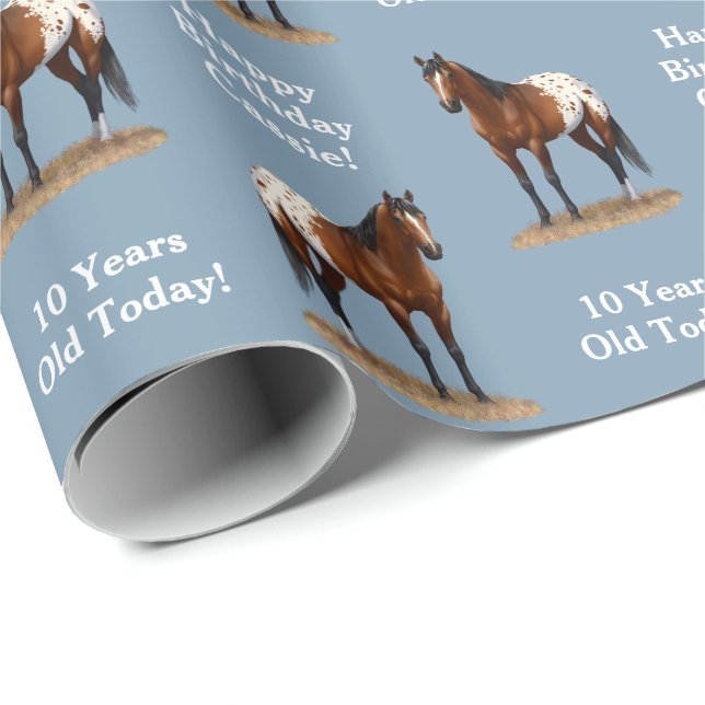 Papier Cadeau Belle Baie Appaloosa Horse (Coin rond)