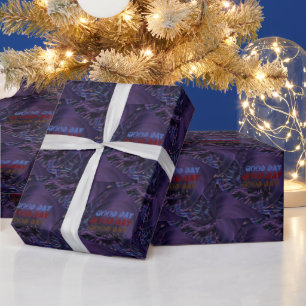 PAPIER CADEAU BELLE BONNE JOURNÉE BLACBK PURPLE