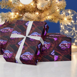 PAPIER CADEAU BELLE BONNE JOURNÉE BLACBK PURPLE OEIL BROWN MANDA