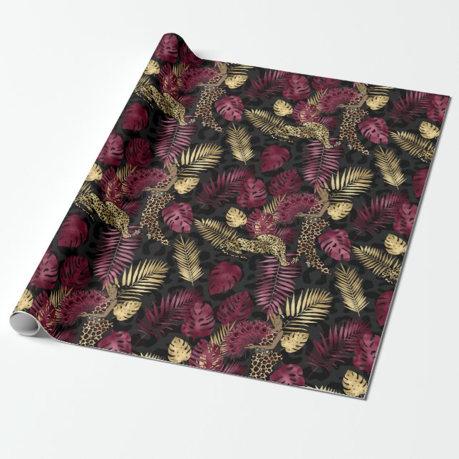 Papier Cadeau Belle Bourgogne et Gold Safari (Déroulé)