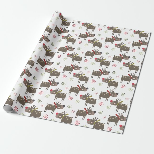 Papier Cadeau Belle caricature de rennes (Déroulé)