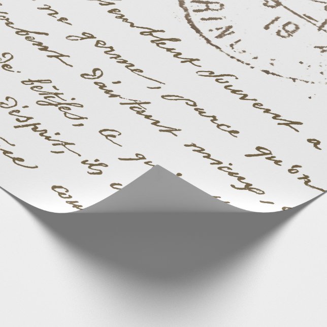 Papier Cadeau Belle Carte Postale Script Français (Coin)