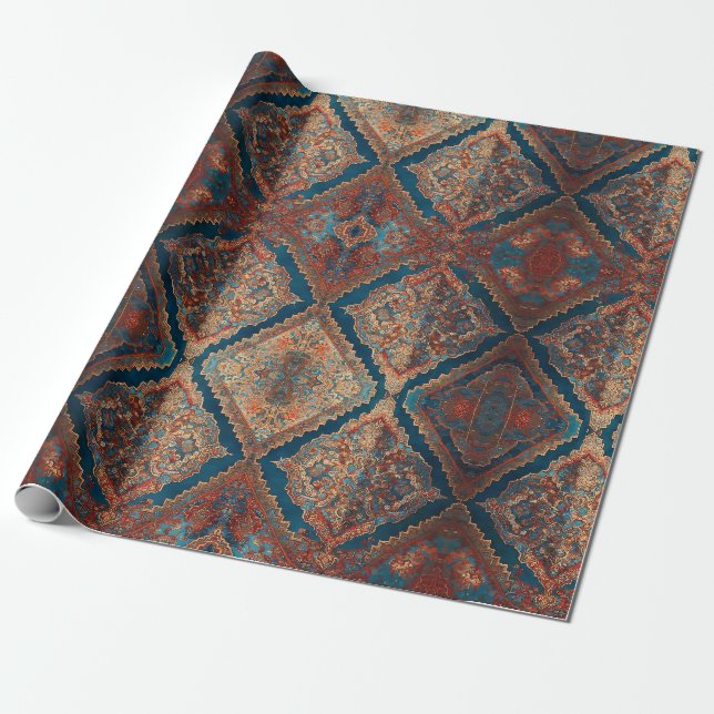 Papier Cadeau Belle collection Perse ancienne Motif moderne (Déroulé)