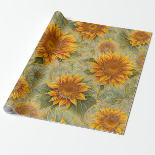 Papier Cadeau Belle collection populaire de tournesol