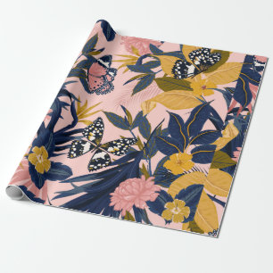 Papier Cadeau Belle couture artistique douce motif tropical