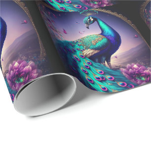 Papier Cadeau Belle Elégante Peacock Oiseau Faune Art