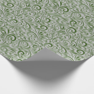 Papier Cadeau Belle Faux Texturé Hunter Green Noël